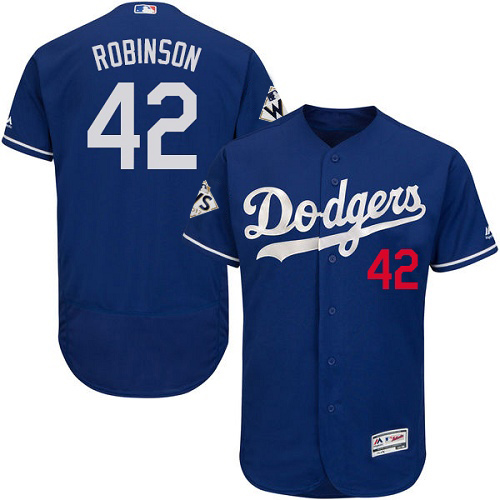 Dodgers #42 Jackie Robinson Blue Flexbase Authentic Collection World Series Bound Stitched MLB Jersey